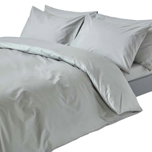 HOMESCAPES Crisp & Cool 200 TC Egyptian Cotton Percale Duvet Cover Set