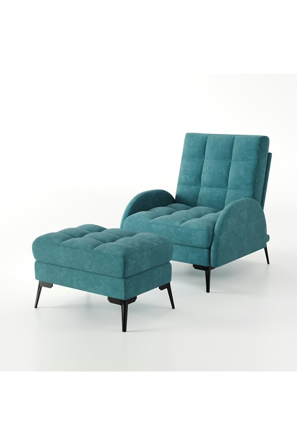 Living and Home Modern Leisure Armchair with Footstool