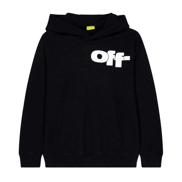 Off White Childrens/Kids Logo Back Print Hoodie - Black - 