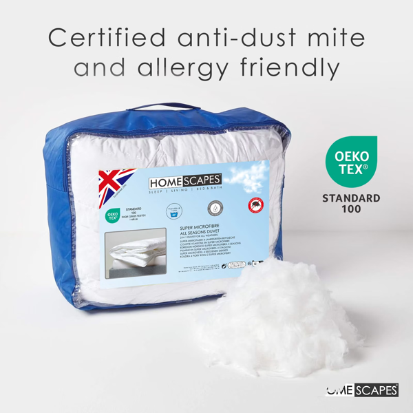 HOMESCAPES Luxury Like Down Super Microfibre All Seasons 13.5 Tog Duvet