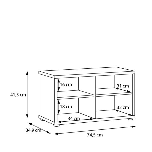 Furniture To Go Alice Springs Bench with 2 Doors Push-to-Open in Butter Yellow