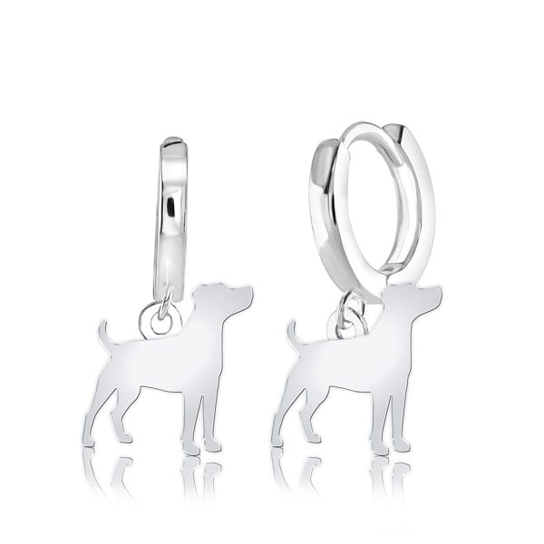 Mylee London Parson Russell Terrier Silhouette Silver Earrings
