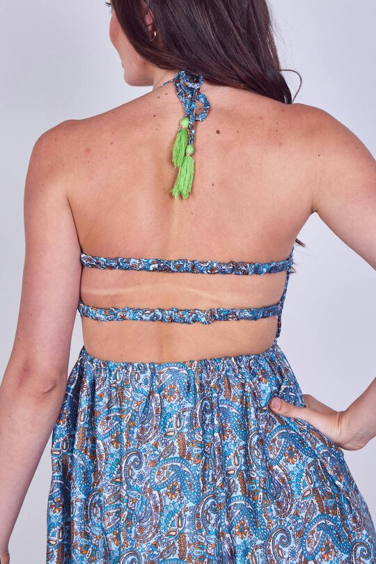 Boho Paisley Halterneck Maxi Dress