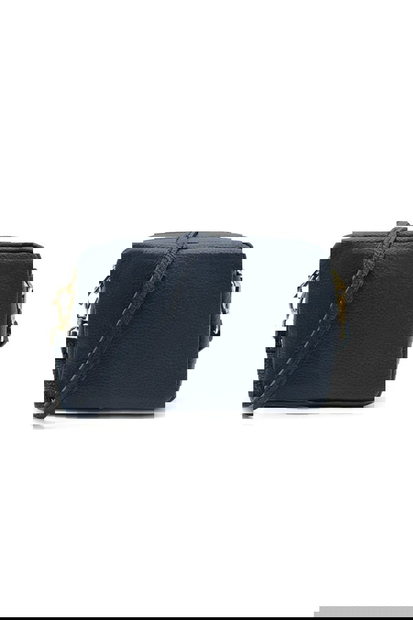 Kitise Italian Genuine Leather Crossbody Bag with Double Zipper Compartments