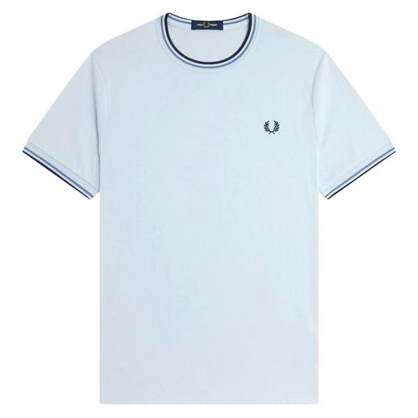 Fred Perry Twin Tipped T-Shirt - Light Ice/Ace Blue/Navy