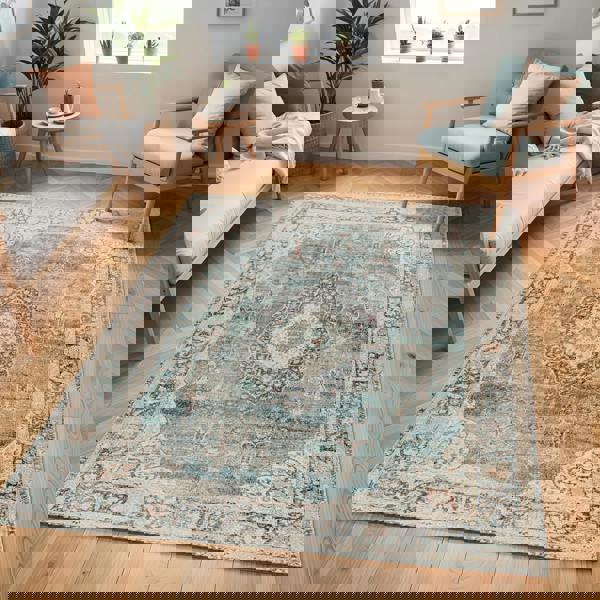 Livabliss Becki Owens Marlene-Vintage Blue Grey Traditional Vintage Boho Rug