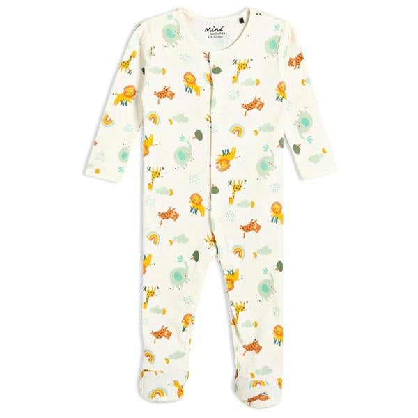 Baby Unisex 2pk Animal Printed Sleepsuits, Multicolour - Minicuddles