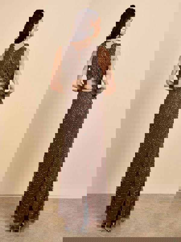 GWD Raine Embellished Sleeveless Brown Maxi Dress