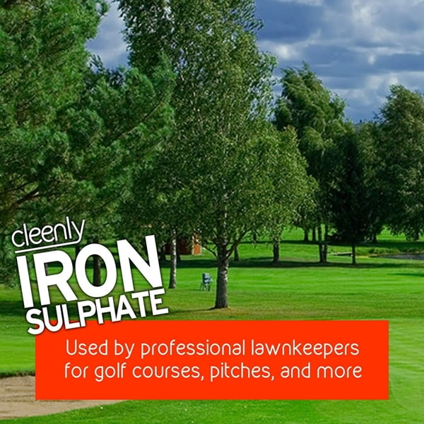 Cleenly Iron Sulphate for Lawns 5kg Pure Lawn Tonic Ferrous Sulphate of Iron Lawn Greener and Turf Hardener