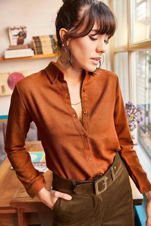 Hoxton Gal Fine Ribbed Corduroy Shirt