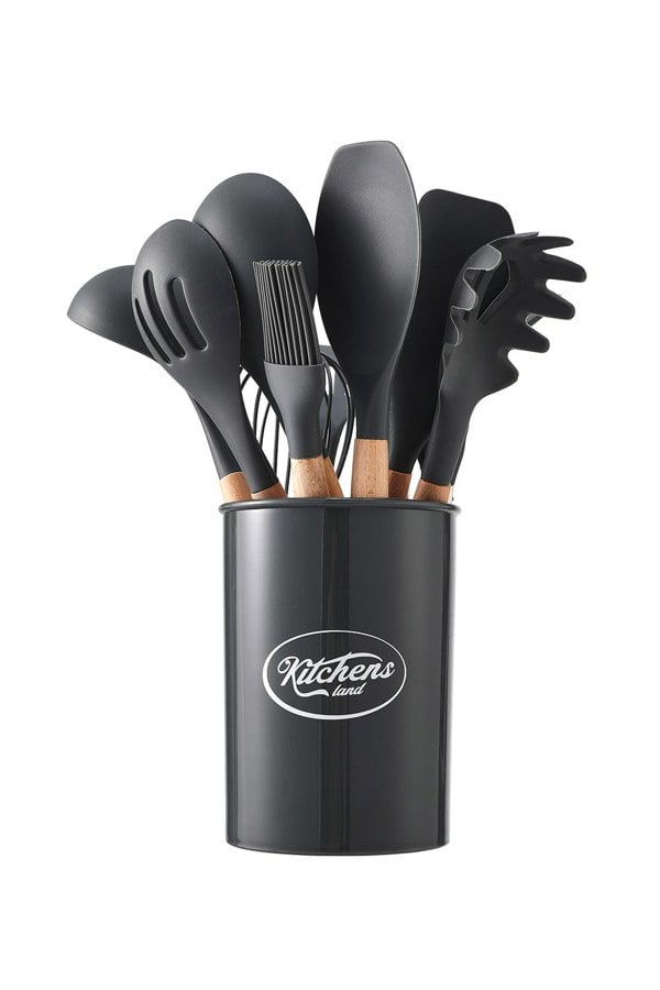 Living and Home 11-piece Silicone Kitchen Utensil Set for Nonstick Cookware Kitchenware Set