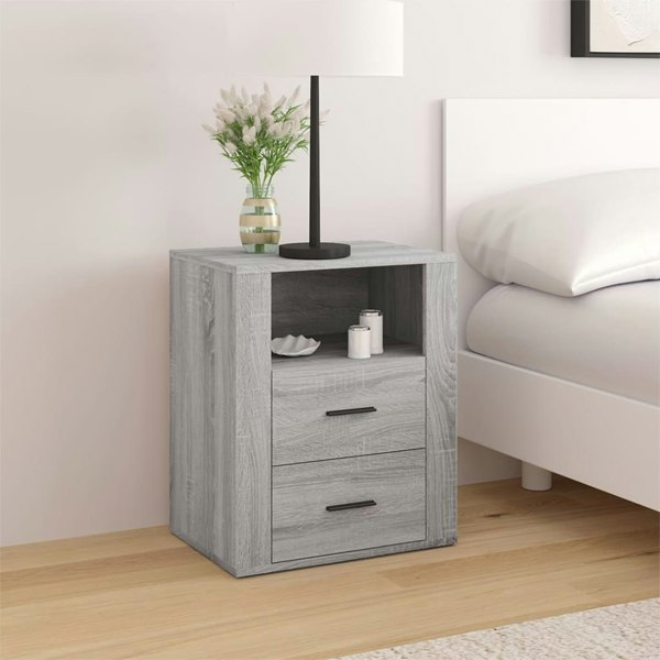 Berkfield Bedside Cabinet Grey Sonoma 50x36x60 cm Engineered Wood
