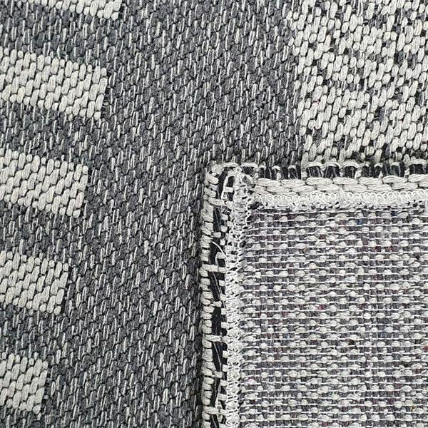 Grey Geometric Rug 100% Cotton Small Extra Large XL Washable Modern Flat Weave Carpet Woven Room Mat