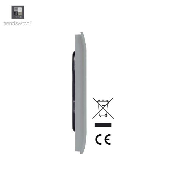 Trendi Switch Single Blanking Plate in Platinum Silver