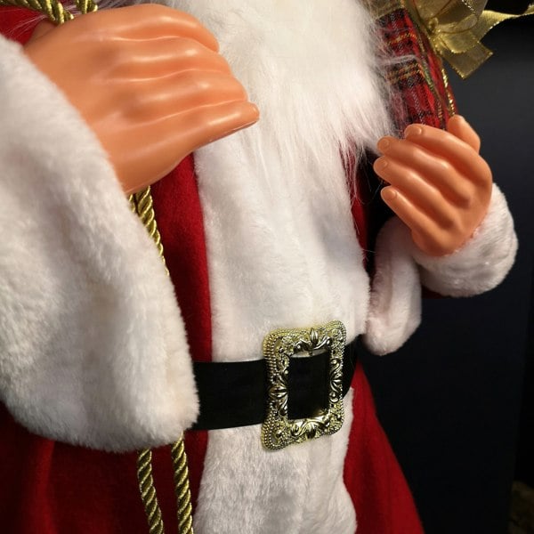 Samuel Alexander 1.1m Red Standing Santa Claus Indoor Decoration with Present and Green Sack