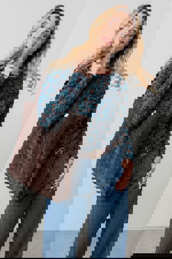 Lily & Me Jumbo Cord Tote Bag Chocolate