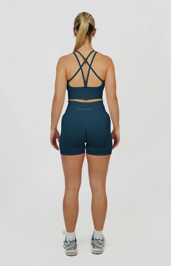 V3 Apparel Form Seamless Scrunch Shorts & Sports Bra Set - Deep Turquoise