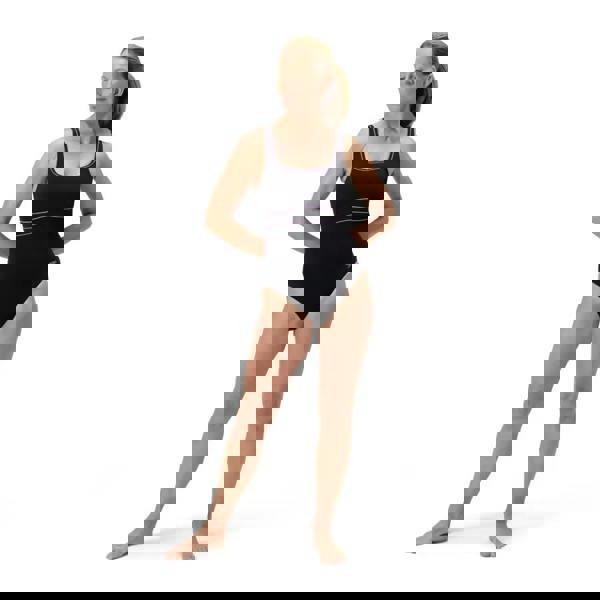 Speedo Shaping Contour Eclipse black swimsuit with white stripe