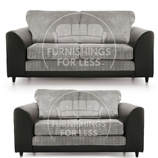 Luca Mixed Fabric Sofa Suite - Full Back