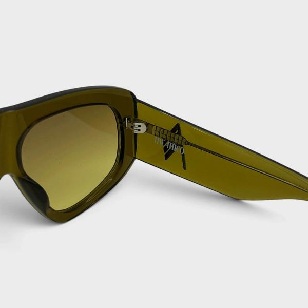 Supplied Fashion Linda Farrow Milano oversized sunglasses in olive with gradient lenses and The Attico branding