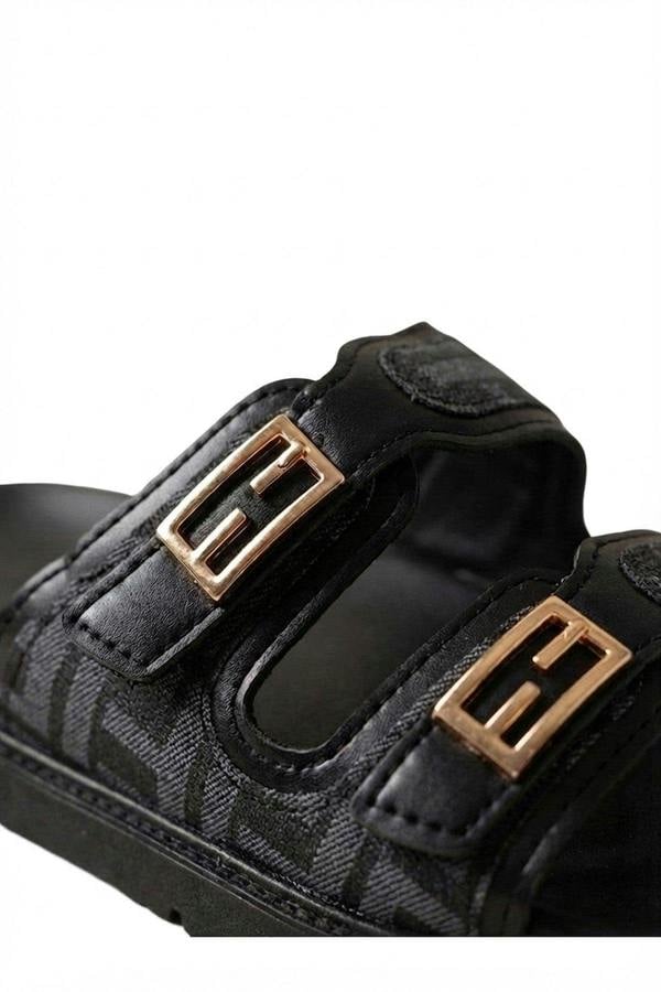 Willow Patterned Buckle Sandals - Beige_wb