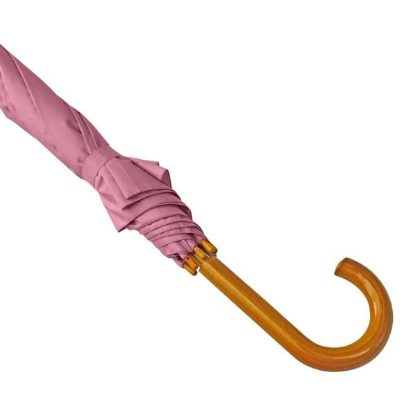 Jollybrolly Wood Stick Walking Umbrella - Coral Pink