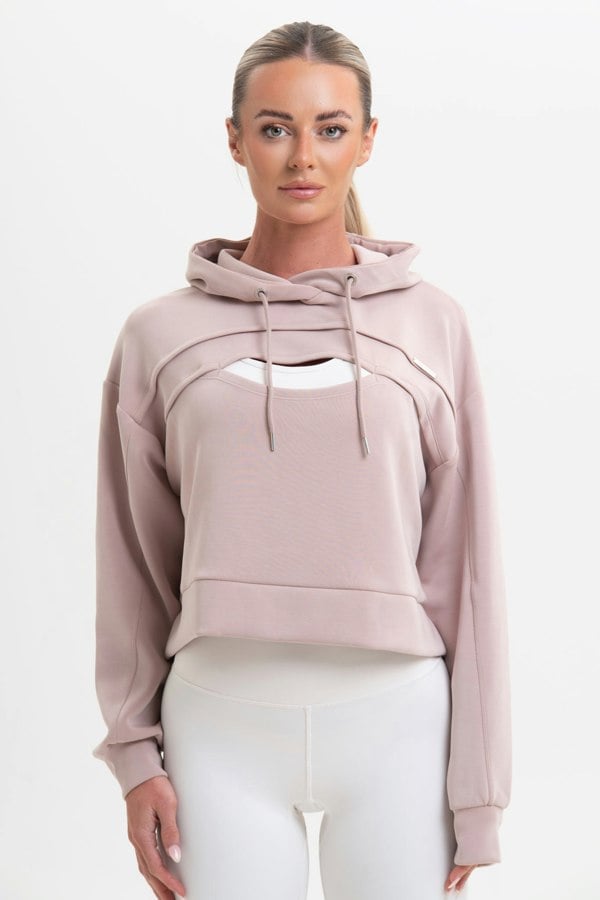 Discipline 365 Nude Drawstring Cut Out Hoodie