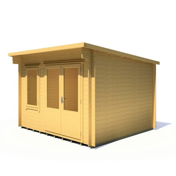 Shire 11x8 Edgefeild Log Cabin 19mm interlock Cladding - Best Shed