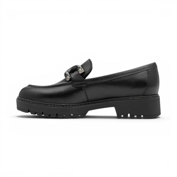 Tamaris Women's Black Leather Loafer Comfort Shoes - 24740-47
