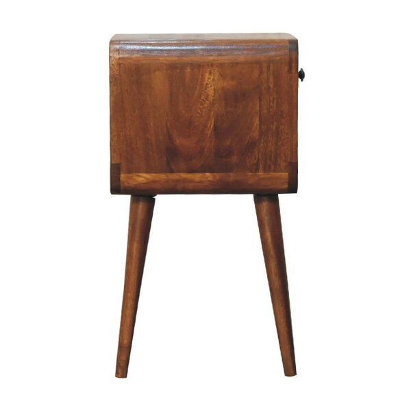 Wyld Haus Pama Small Chestnut Mango Wood Curve Low Bedside Table