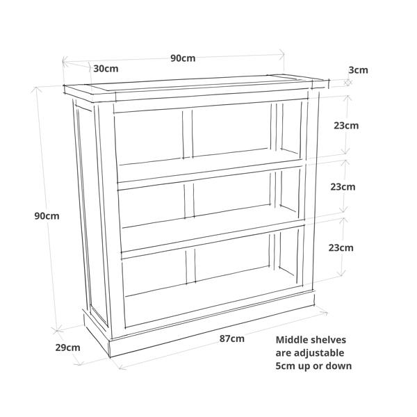 Cabinet Bits Bookcase with plinth 90x90x30cm
