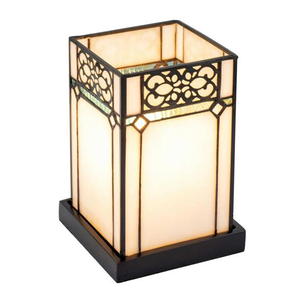 1920s Vintage Rectangular Tiffany Glass Table Lamp in Emerald Green Image 4