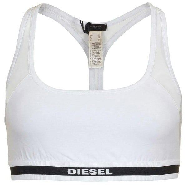 Diesel MILEY Cotton Stretch Mesh Bralette, White