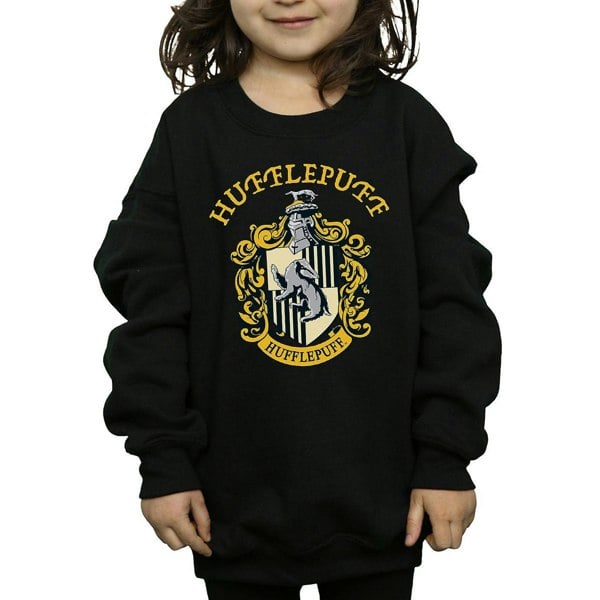 Harry Potter Girls Hufflepuff Cotton Sweatshirt - Black