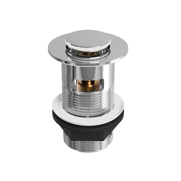 Flode Mien | Mono Basin Mixer Tap | Chrome (35mm) | with Slotted Push Button Click-Clack Basin Waste