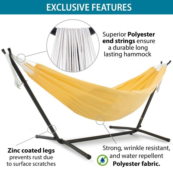Vivere's Combo - Yellow Hammock with Stand (8ft)