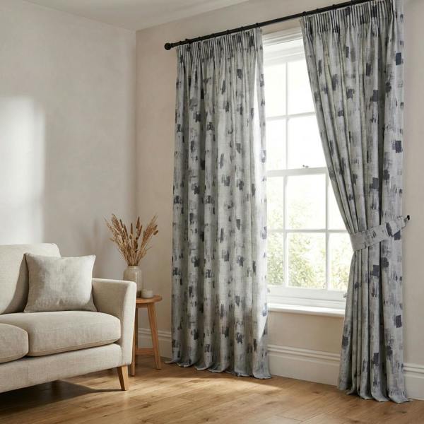 Bamford made-to-measure curtains in Graphite, styled in a living room