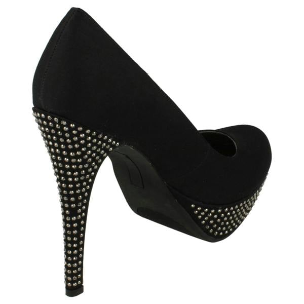 Spot On Ladies Spot On Platform Diamante Heel