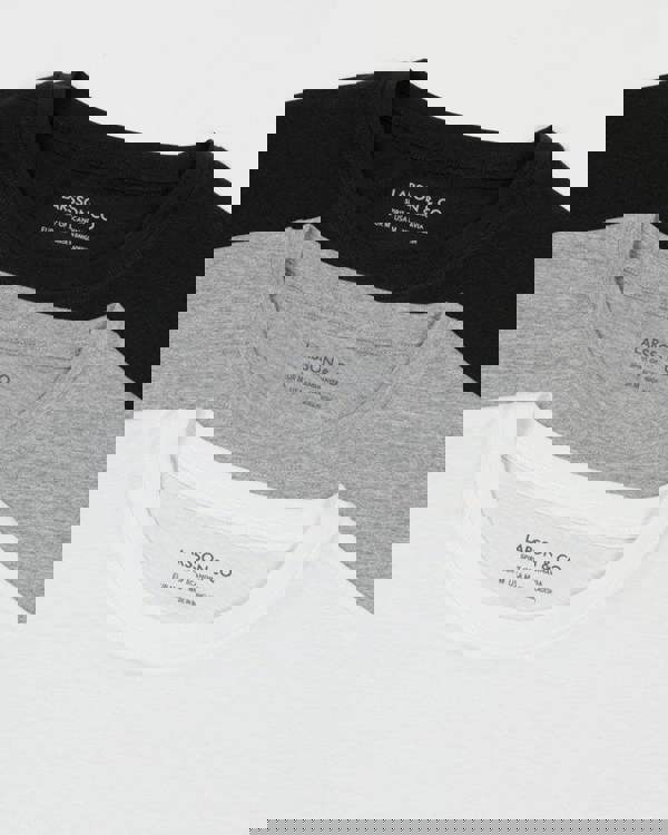 Larsson & Co Black, Grey & White 3 Pack Short Sleeve T-Shirts