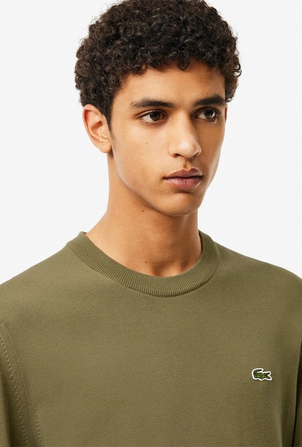 Lacoste Men's Monochrome Crew Neck Sweater - Green
