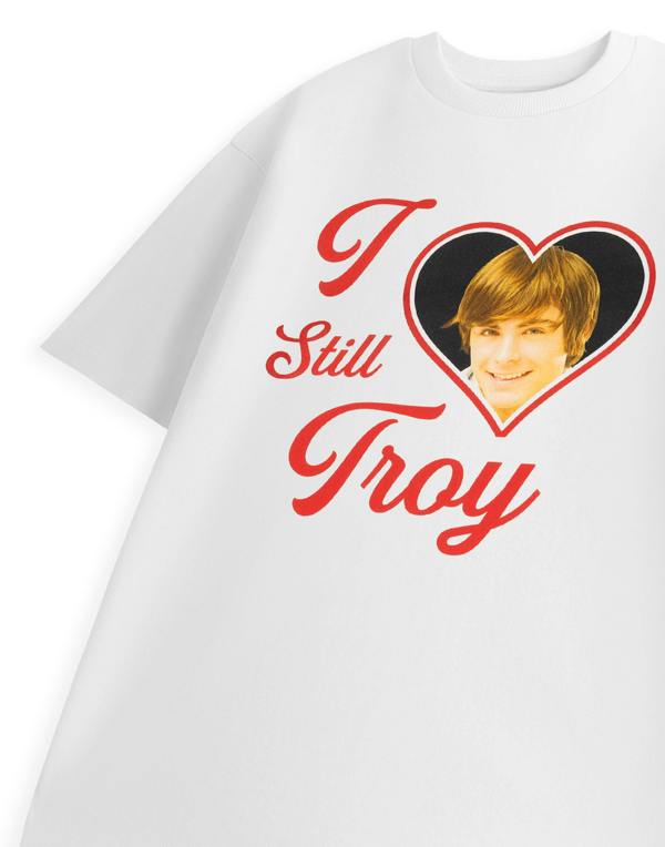 High School Musical Womens White I Love Troy Short Sleeved T-Shirt
