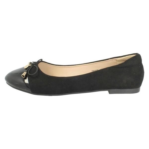 Spot On Ladies Spot On Bow Detailed Flat Ballerina Casual Shoes F80598