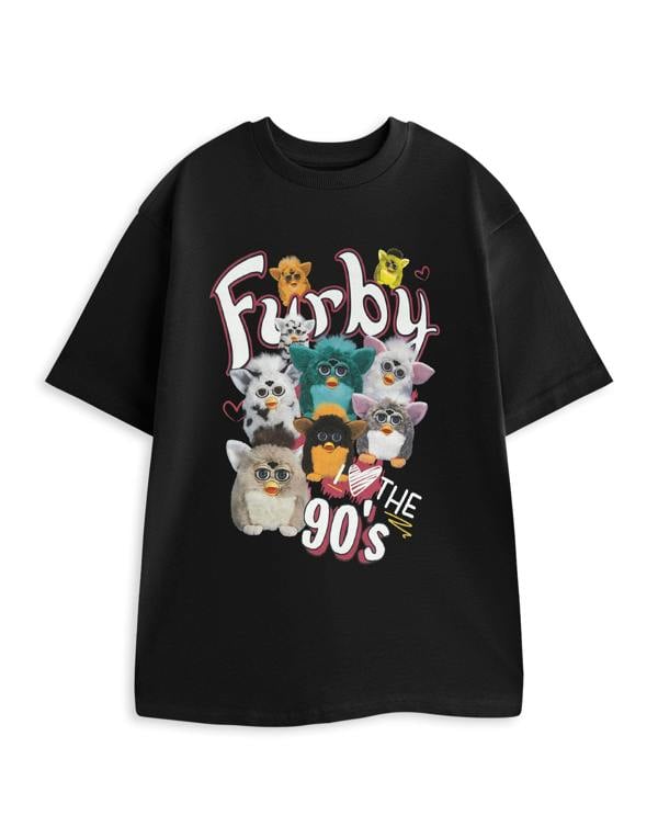 Furby Womens Black I Love The 90'S Short Sleeved T-Shirt