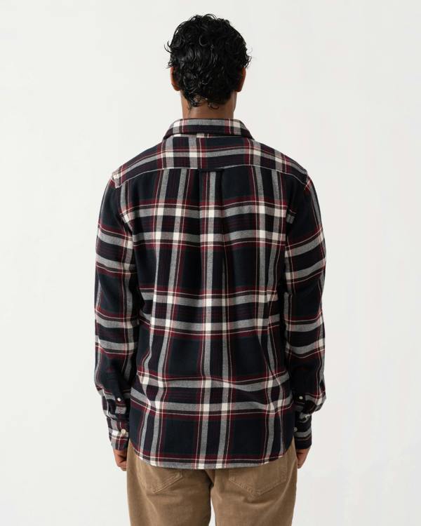 GANT Mens Regular Fit Flannel Check Shirt - 433 Evening Blue