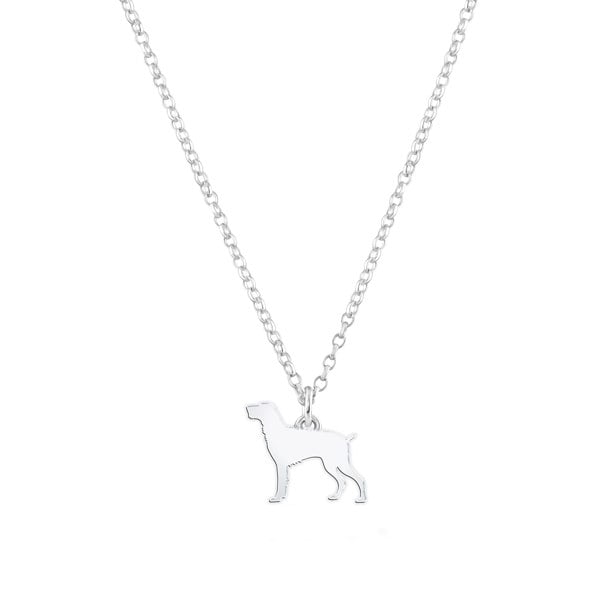 Mylee London German Wirehaired Pointer Silhouette Silver Necklace - Personalised