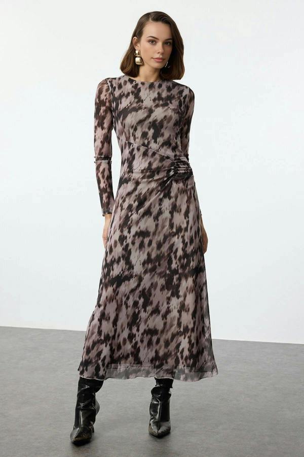 WOVCOR Draped Maxi Knit Dress