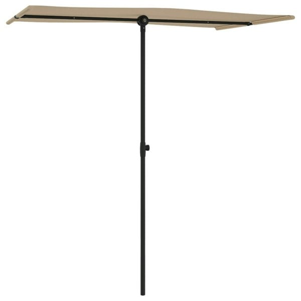 Berkfield Outdoor Parasol with Aluminium Pole 180x110 cm Taupe