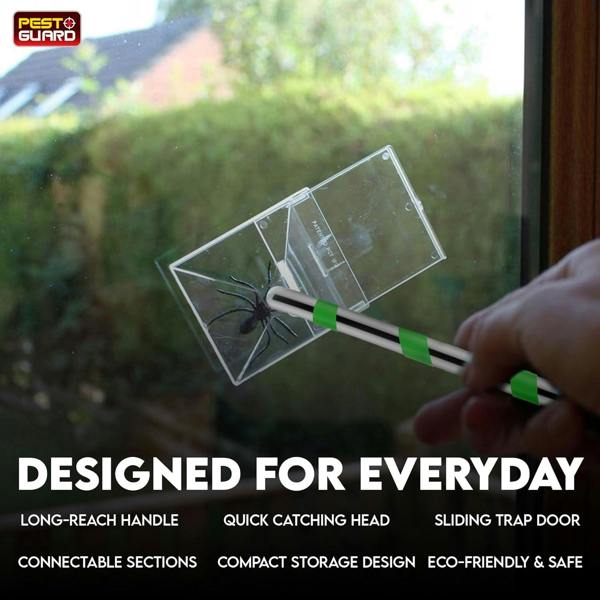 PEST GUARD Spider Catcher Long Handle 81cm Insect Catcher with Sliding Trap Door Lightweight Bug Catchers For Home