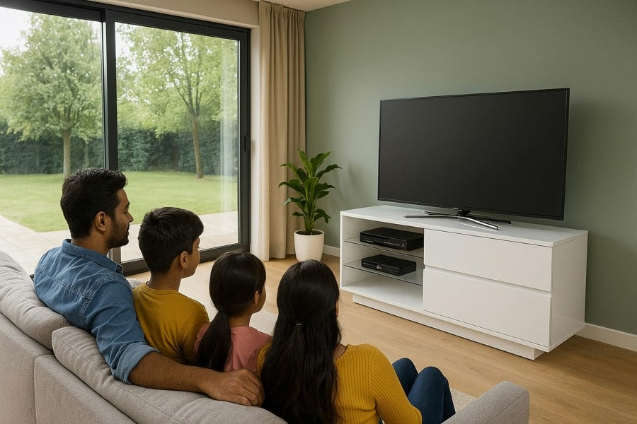 Centurion Supports Gallus Gloss White TV Stand with 2 Drawers and 3-Shelves Modern Entertainment Unit for TVs up to 55 Inch