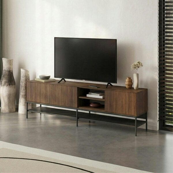 Decortie Amira 180cm Modern TV Stand, Entertainment Centre with Metal Legs & Push-to-Open Doors